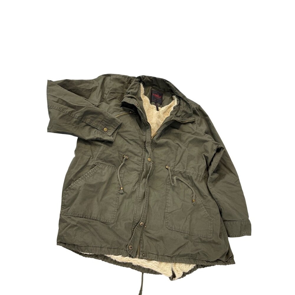 Yoki Mens Olive Green Sherpa-Lined Parka winter coat jacket size 2XL SKU 9296